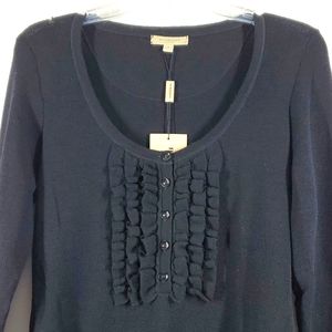 Burberry Black Scoop Neck Merino Wool Sweater L NWT